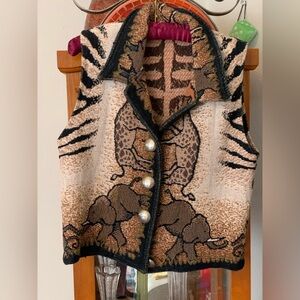Vintage Painted Pony Safari Tapestry Vest